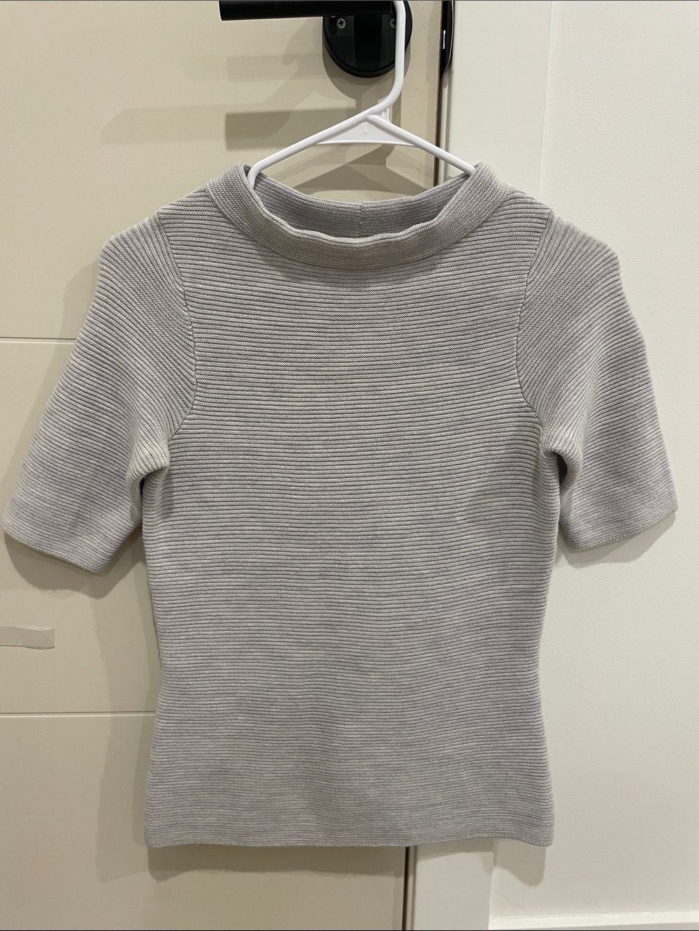 The Limited Scandal Collection Light Gray Ribbed Knit Top